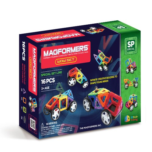 משחקים מגנטים מגפורמרס ערכת WOW 16 חלקים MAGFORMERS