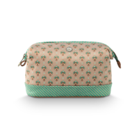 תיק איפור גדול ירוק קטיפה COOPER JAIPUR FLOWER 26X12X18