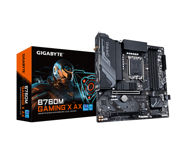 לוח אינטל דורות 12-14 Gigabyte B760M GAMING X AX 1.1 DDR5 Wifi BT