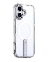 כיסוי שקוף עבור Miracase Mirastand iPhone 17 – ם רגלית מתכתית כסופה וטבעת מגנטית לבנה מובנות בגבו עם חוטי