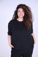 חולצת פיין ריב שחורה