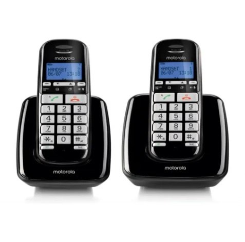 טלפון אלחוטי ביתי כפול Motorola דגם S3002 - ספרות גדולות צג מואר ועברית
