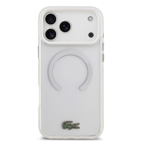 כיסוי LACOSTE שקוף-לבן (Clear White) לאייפון IPHONE 17   עם MagSafe