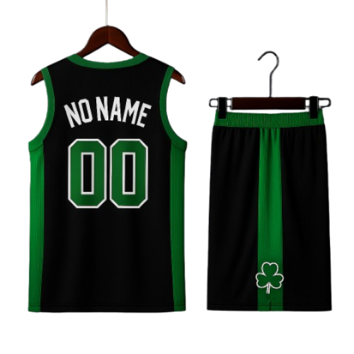 סט כדורסל בעיצוב Boston Celtics – כולל שם ומספר בהתאמה אישית | לילדים