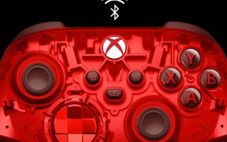 בקר משחק אלחוטי Microsoft Xbox Pulse Cipher Special Edition – בקר אדום שקוף עם רכיבים פנימיים
