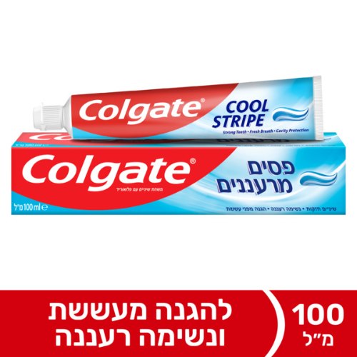 משחת שיניים קולגייט פסים וג'ל להגנה מפני עששת