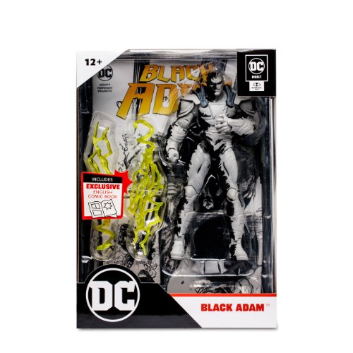 דמות אקשן בלאק אדם 18 ס"מ DC direct Black Adam Line Art Variant Figure w/Comic