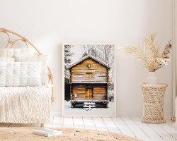 תמונת קנבס הדפס  "בית החורף" |בודדת או לשילוב בקיר גלריה | תמונות לבית ולמשרד