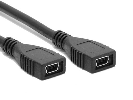 כבל מאריך Mini USB2.0 נקבה B לחיבור Mini USB2.0 נקבה B באורך 0.2 מטר
