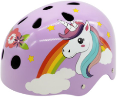 קסדה חד קרן  מעוצב סגול -  מידה  Unicorn  Grow Designed - M