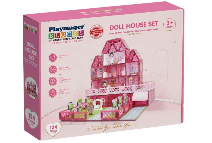 Playmager - בית בובות מגנטי 124 חלקים