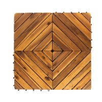 מארז 9 יח' אריחי דק 30*30 ס"מ 8 אלכסונים עץ Acacia חום בהיר