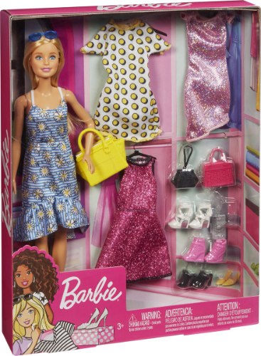 ברבי - מארז בובה עם מגוון בגדים ואביזרים Barbie