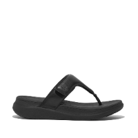 Fit Flop F-Mode Go Adjustable Flatform Toe Post Sandals All Black כפכפי נשים פיט פלופ שחור