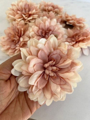 פרחי משי דליה 11 סמ- צבע ורוד עתיק בוהו שיק
