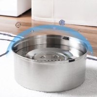 קערת מים צפה מנירוסטה אל חלד לשתייה איטית ללא התזות ולכלוך AquaPaws