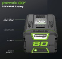 סוללת ליתיום נטענת 4 אמפר דור 2 - GREENWORKS 99565 80V PRO