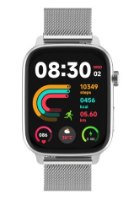 שעון חכם Miracase Multisport Smartwatch MSW100 – שעון כסוף עם רצועת רשת מציג מסך שחור עם נתוני זמן עם חוטית