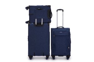 סט 3 מזוודות SWISS בד איכותיות קלות במיוחד עם מנעול TSA - שחור