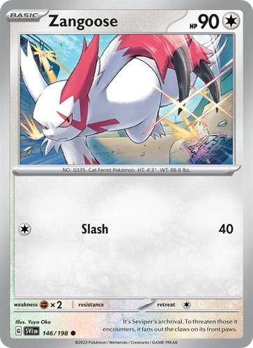 קלף בודד single פוקימון - zangoose - Scarlet & Violet - 146/198