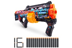 רובה עם 16 חצים לילדים Zuru: X-Shot Skins Last Stand Blaster - Graffiti