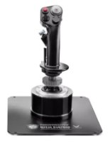 בקר טיסה Thrustmaster Hotas Warthog Stick PS/PC – פריט בודד ידית שחורה עם כפתורים מונחת על בסיס מרובע