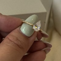 טבעת זרקון טיפה| טבעת יהלום | טבעת אירוסים