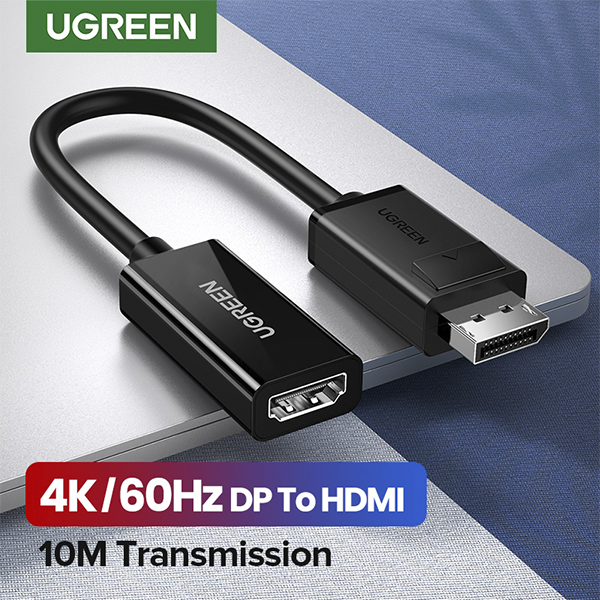 מתאם תצוגה UGREEN DisplayPort to HDMI Adapter 4K@60Hz Male to Female