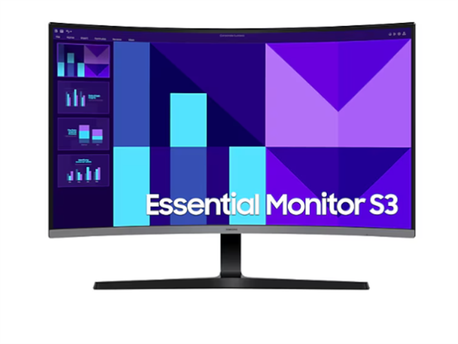 מסך קעור Samsung 32 S3 Essential Monitor FHD 100Hz 4Ms VA Black