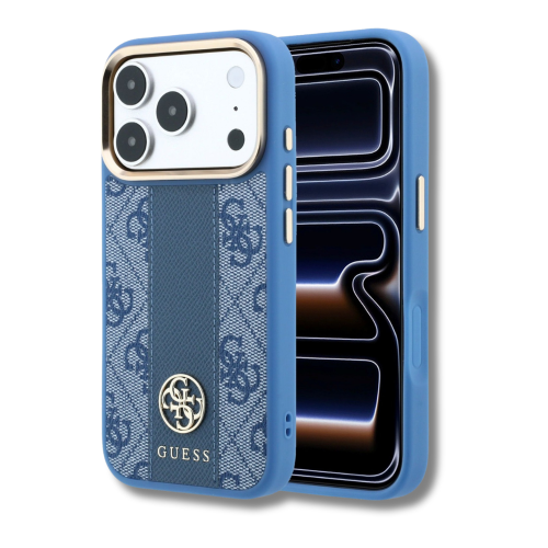 כיסוי יוקרתי מבית GUESS לאייפון 18 פרו iPhone 18 Pro  עיצוב מונוגרמה 4G בגוון כחול