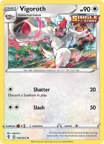 קלף בודד single פוקימון - vigoroth - Evolving Skies - 130/203
