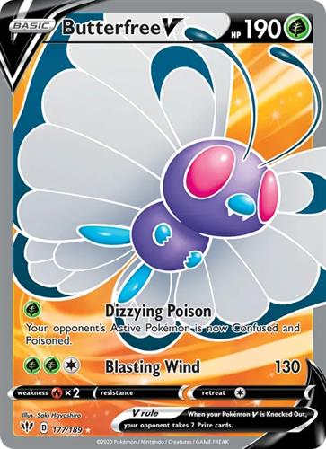קלף בודד single פוקימון - butterfree v - Darkness Ablaze - 177/189