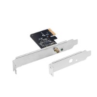 כרטיס רשת Tp-Link Archer T2E AC600 Pci Adapter – הכרטיס נראה עם תושבת כסופה מותקנת ולידה תושבת כסופה נוספת נפרדת 4K
