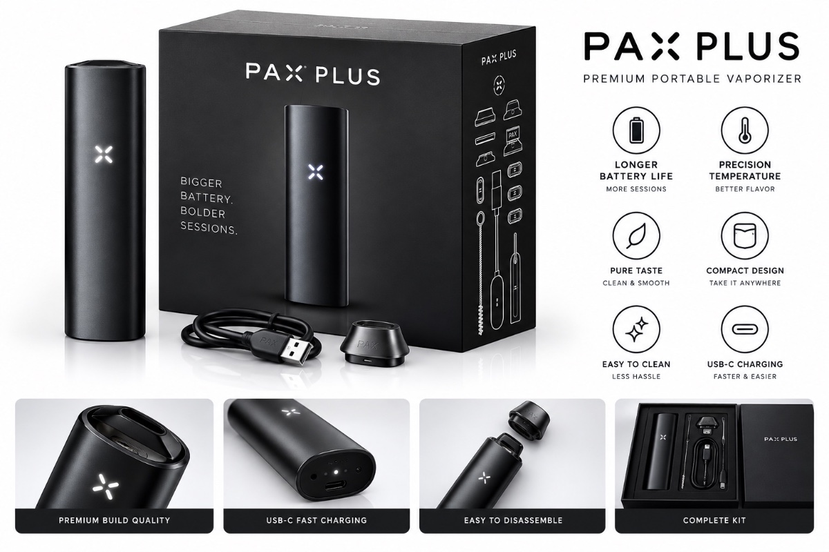 וופורייזר PAX PLUS ערכה מלאה שחור ONYX