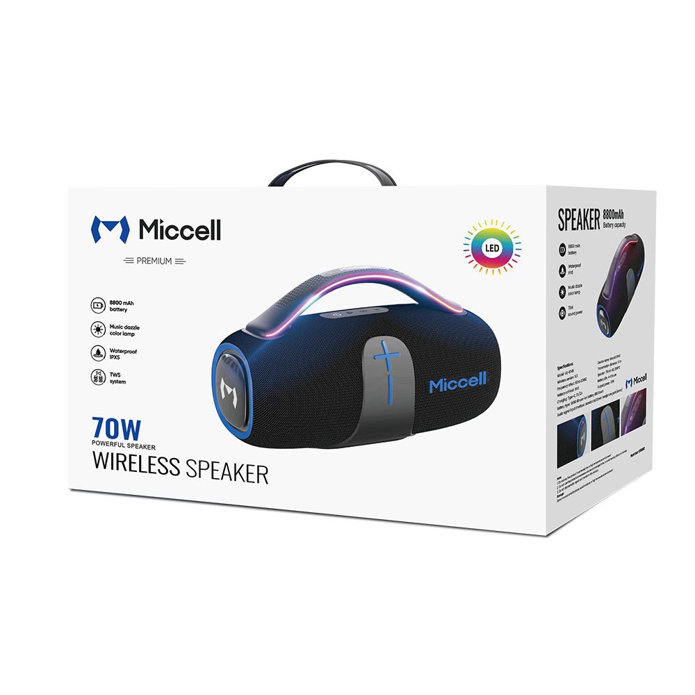 רמקול בלוטוס 70W סופר עוצמתי ואיכותי - דגם VQ-SP45 חברת Miccell