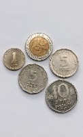 5 מטבעות דיוקנאות-הרצל, גולדה מאיר, לוי אשכול, חיים וייצמן, הרמב"ם