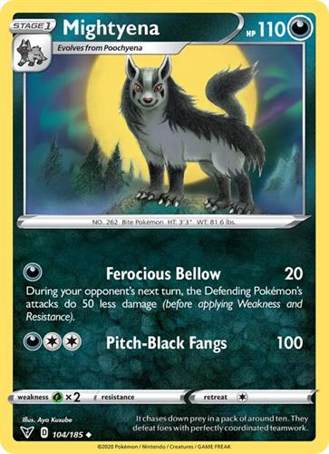 קלף בודד single פוקימון - mightyena - Vivid Voltage - 104/185