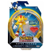 סוניק - בובה סופר שאדו 10 ס"מ עם אביזר - SONIC THE HEDGEHOG 4" FIGURE MODERN SUPER SHADOW