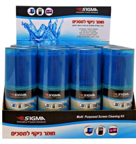 x12 חומר ניקוי למסכים Sigma תכולה 200ML כולל מטלית מיוחדת + מברשת (כולל הסטנד השולחני)
