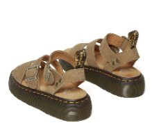 Gryphon Quad Leather Platform Sandals בהיר