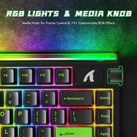 מקלדת גיימינג Attack Shark R85HE שחורה Neon Green Purple Mandrel Switch - ללא חריטה בעברית