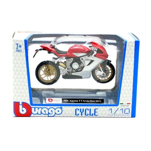 דגם אופנוע בוראגו 1/18 Bburago MV Agusta F3 Serie Oro 2012