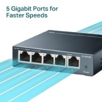 מתג שולחני TP-Link 5 Ports Gigabit 10/100/1000Mbps TL-SG105 – מתג אפור כהה עם חמש כניסות רשת פריט בודד