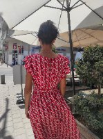 שמלת אנני -אדום פרינט