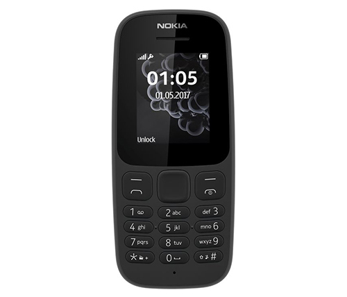 טלפון סלולרי Nokia 105 2017 בצבע שחור - שנה אחריות היבואן הרשמי