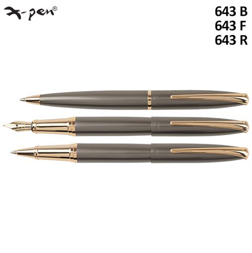עט פנינסולה טיטניום עם קליפס בציפוי 18K זהב XP-643 X-Pen PENINSULA