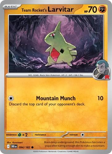 קלף בודד single פוקימון - team rocket's larvitar - Destined Rivals - 094/182