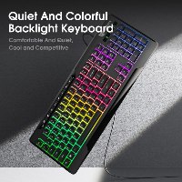 מקלדת גיימינג מוארת Onikuma G32 - כוללת מדבקות מקלדת עברית-אנגלית בערכה