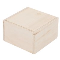 קופסה מעץ באלזה מידה 10/10/6 ס"מ פתיחה בהזזה - צ'יפר