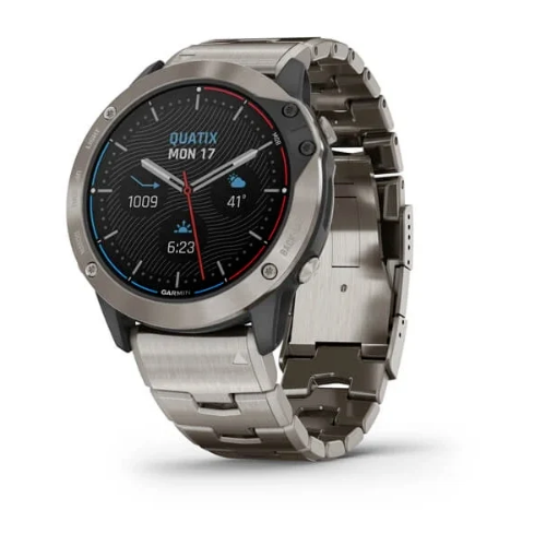 שעון דופק Garmin Quatix 6X Solar Titanium With Titanium Band